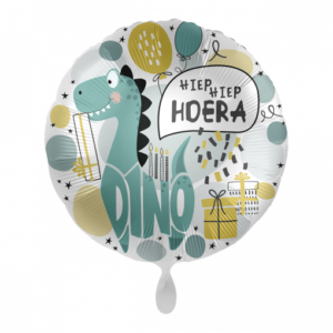 Folieballon Dino Hiep hiep hoera