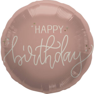 Folieballon Happy Birthday creme rose