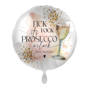 Folieballon Tick Tock it's Prosecco o'clock