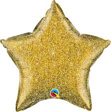 Folieballon glitter gouden ster