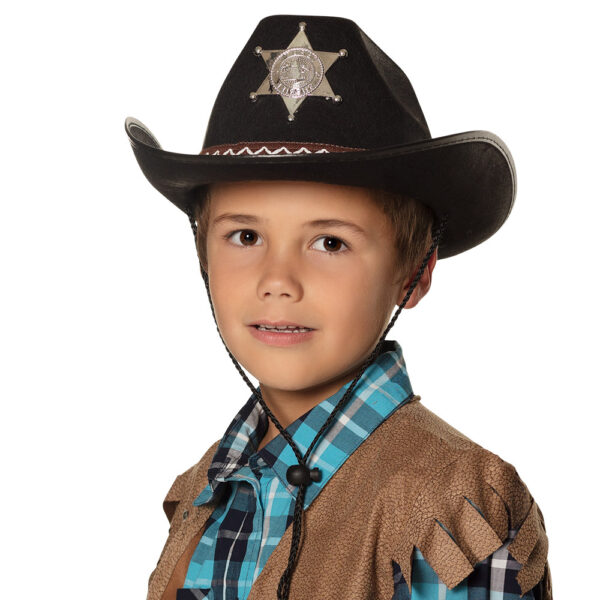 Kinderhoed Sheriff junior zwart