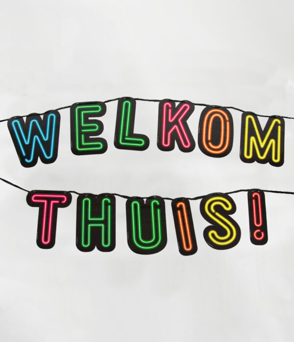 Neon letterslinger Welkom Thuis