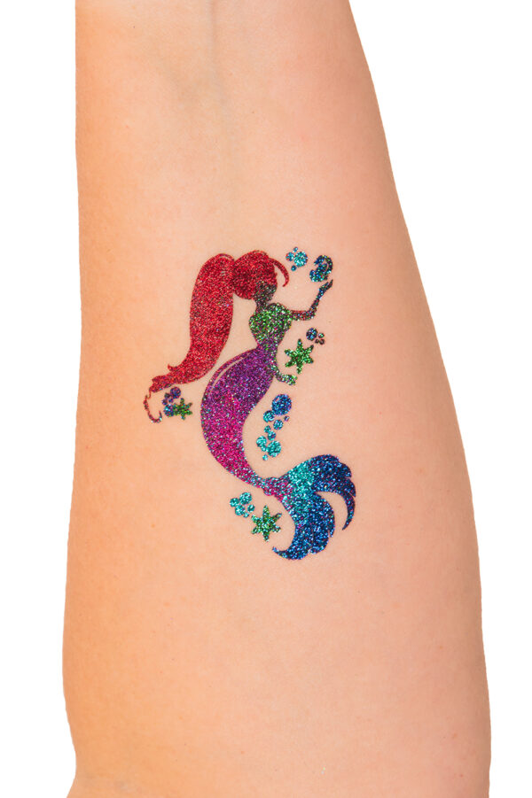 Qucik tattoo glittersjabloon Zeemeermin