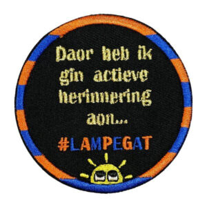 Strijkembleem - Lampegat Gin actieve herinnering