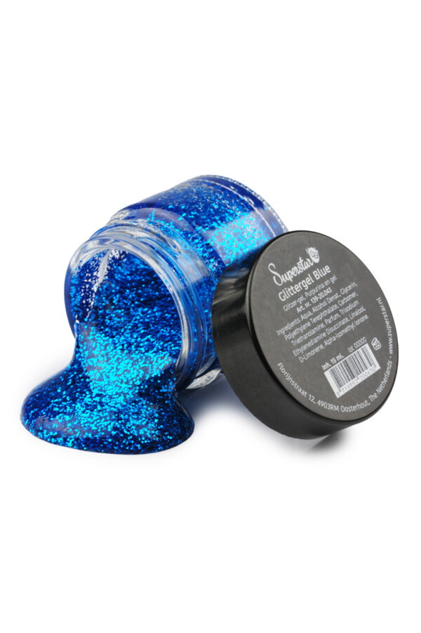 Superstar glittergel blauw