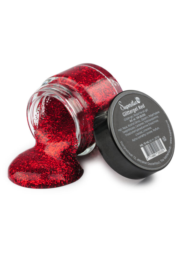 Superstar glittergel rood