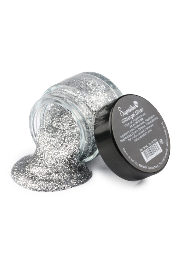 Superstar glittergel zilver