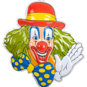 Wanddeco clown met groen haar