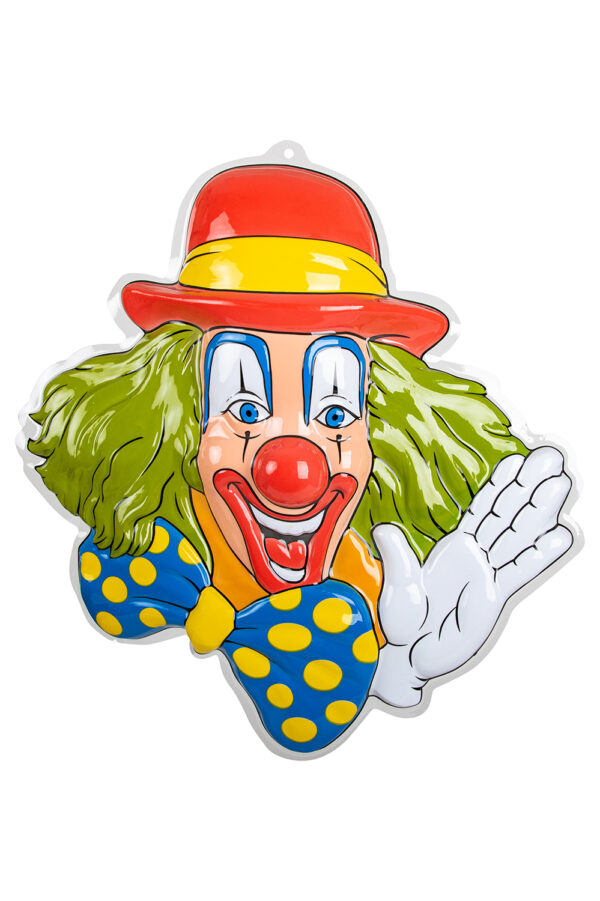 Wanddeco clown met groen haar